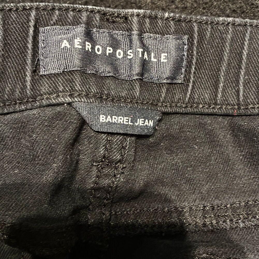 Aeropostale Black Barrel Denim Jeans Size Medium - Picture 7 of 11